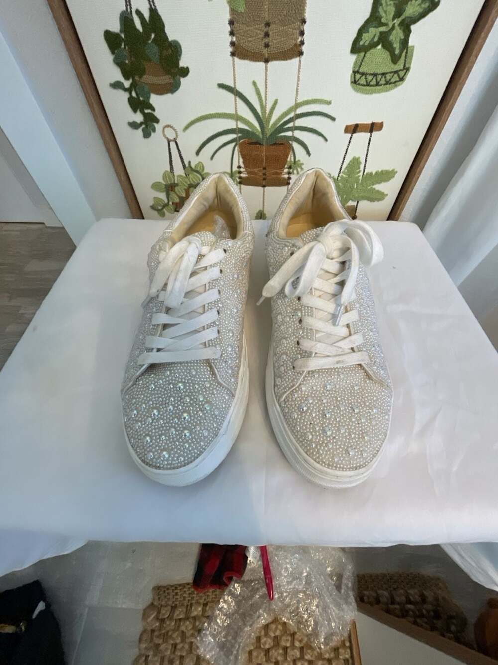 Betsey Johnson Ivory Pearl embellished platform Sneakers
Wedding Party
Bridal
W9